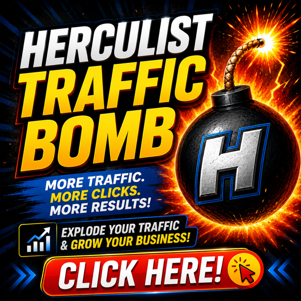 Herculist Traffic Bomb traffic promotion tool for getting more website visitors and clicks
