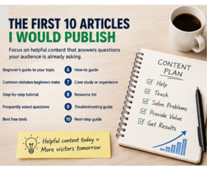 Content plan for getting first website visitors